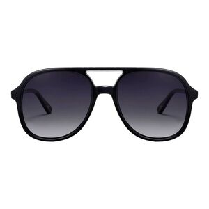 SOJOS Black/Gray Retro Square Polarized Aviator Sunglasses